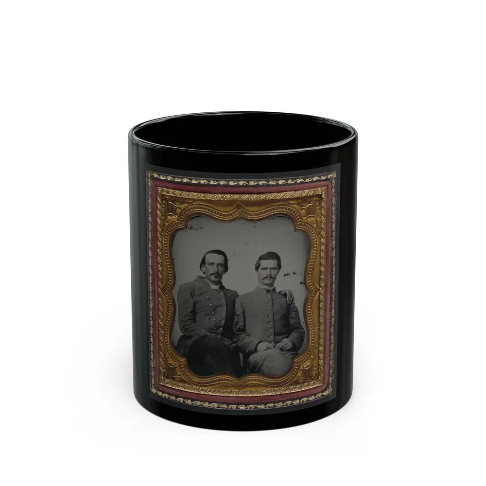 Two Unidentified Soldiers In Confederate Uniforms (U.S. Civil War) Black Coffee Mug-11oz-Go Mug Yourself