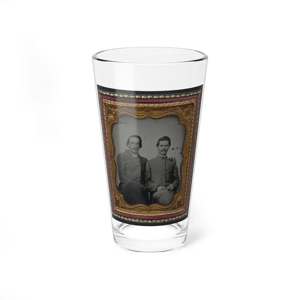 Two Unidentified Soldiers In Confederate Uniforms (U.S. Civil War) Pint Glass 16oz-16oz-Go Mug Yourself