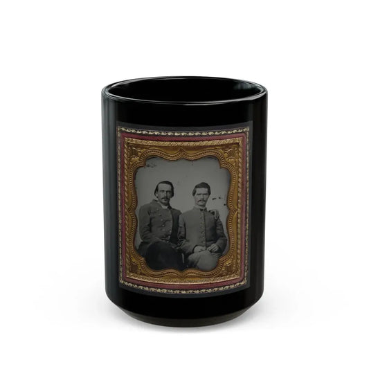 Two Unidentified Soldiers In Confederate Uniforms (U.S. Civil War) Black Coffee Mug 15oz - Go Mug Yourself