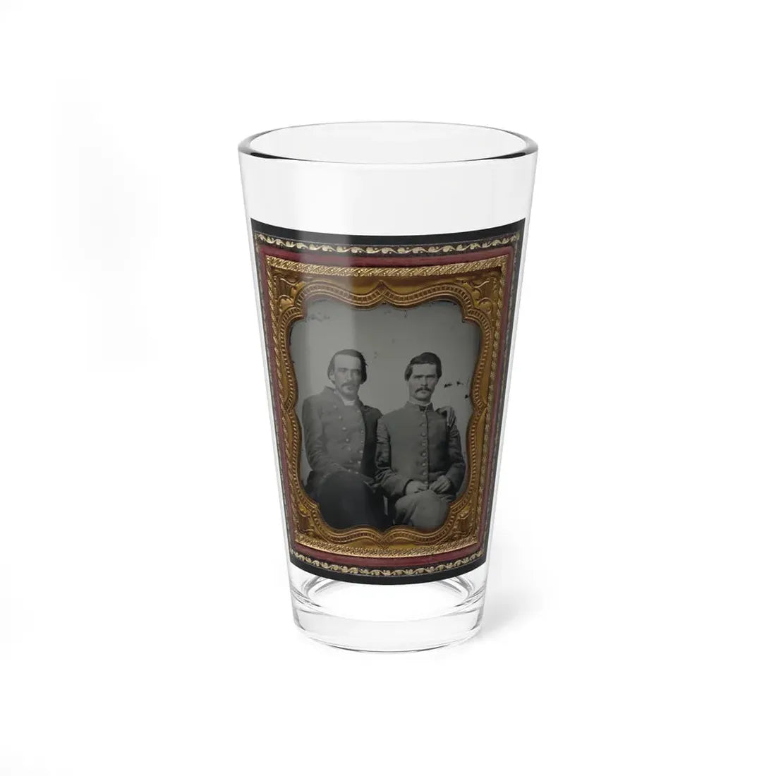 Two Unidentified Soldiers In Confederate Uniforms (U.S. Civil War) Pint Glass 16oz 16oz - Go Mug Yourself
