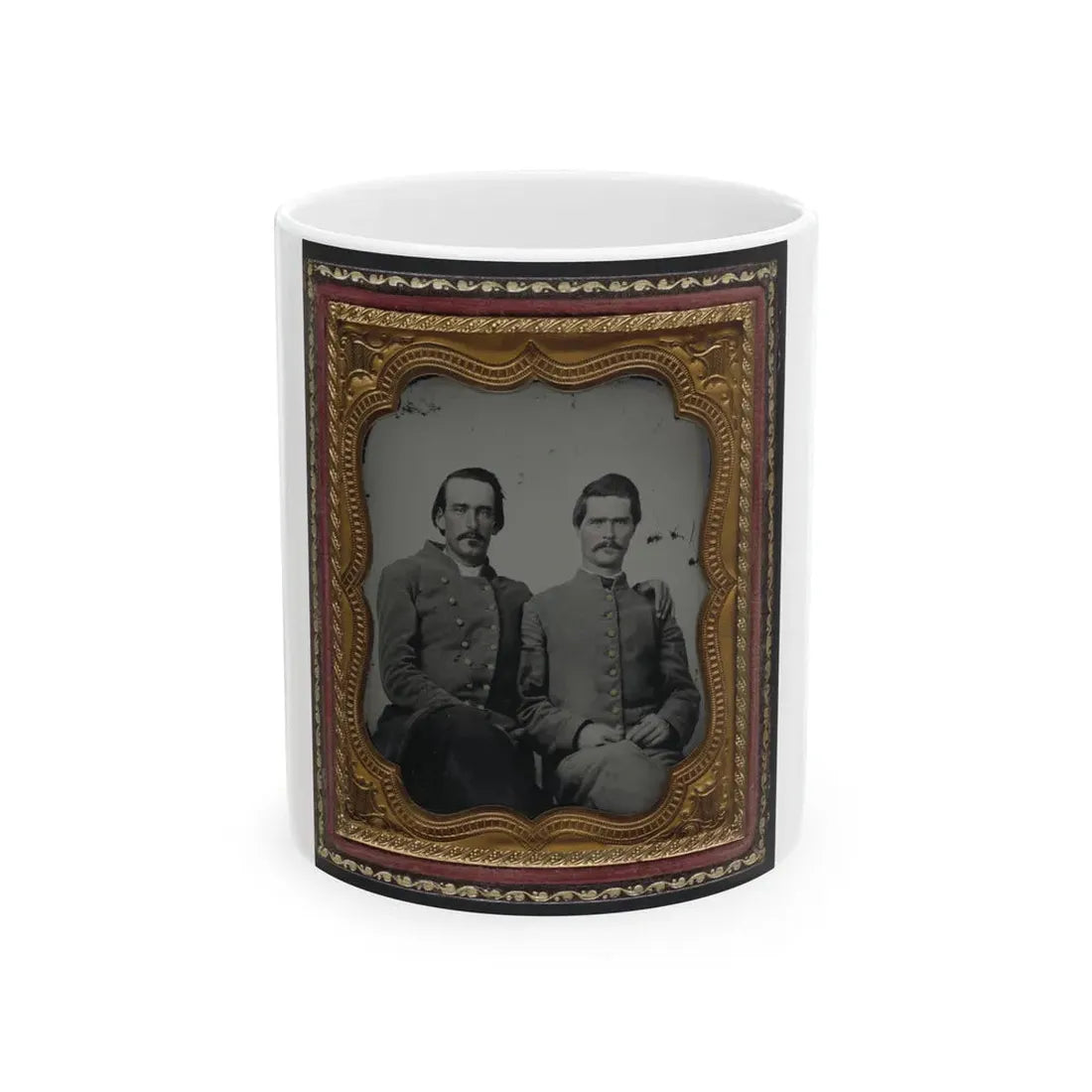 Two Unidentified Soldiers In Confederate Uniforms (U.S. Civil War) White Coffee Mug 11oz - Go Mug Yourself