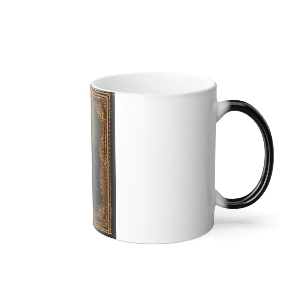 Two Unidentified Soldiers in Non-Regulation Confederate Uniforms With Single Shot Pistol and Colt Army Model 1860 Revolver (U.S. Civil War) Color Changing Coffee Mug 11oz-Go Mug Yourself