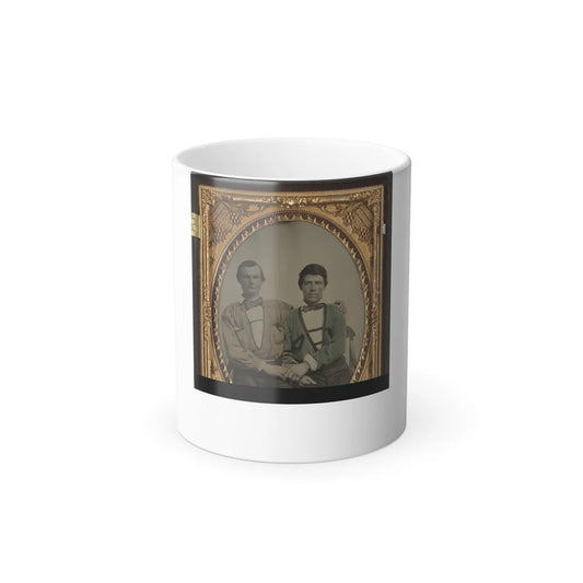 Two Unidentified Soldiers in Trans-Mississippi Confederate Battle Shirts (U.S. Civil War) Color Changing Coffee Mug 11oz-11oz-Go Mug Yourself