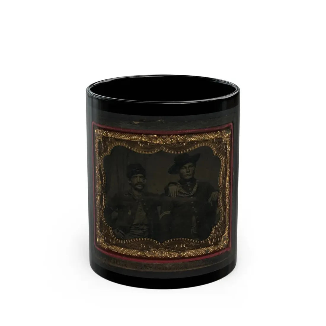 Two Unidentified Soldiers In Union Corporal's Uniforms (U.S. Civil War) Black Coffee Mug 11oz - Go Mug Yourself