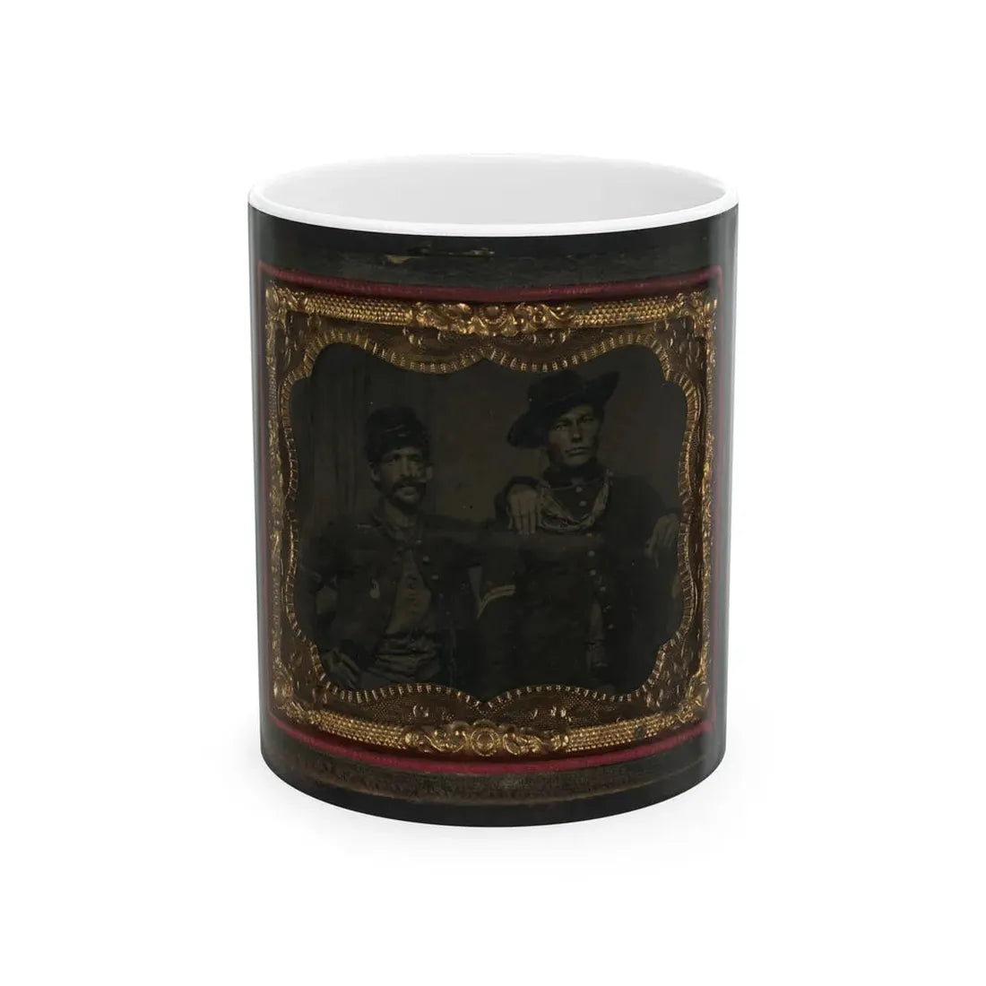 Two Unidentified Soldiers In Union Corporal's Uniforms (U.S. Civil War) White Coffee Mug 11oz - Go Mug Yourself