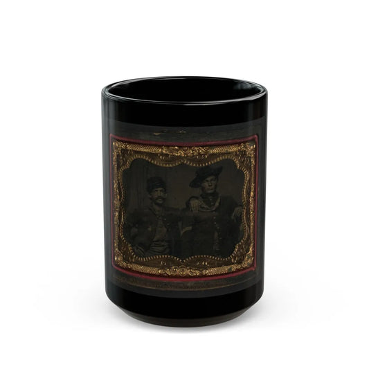 Two Unidentified Soldiers In Union Corporal's Uniforms (U.S. Civil War) Black Coffee Mug-15oz-Go Mug Yourself