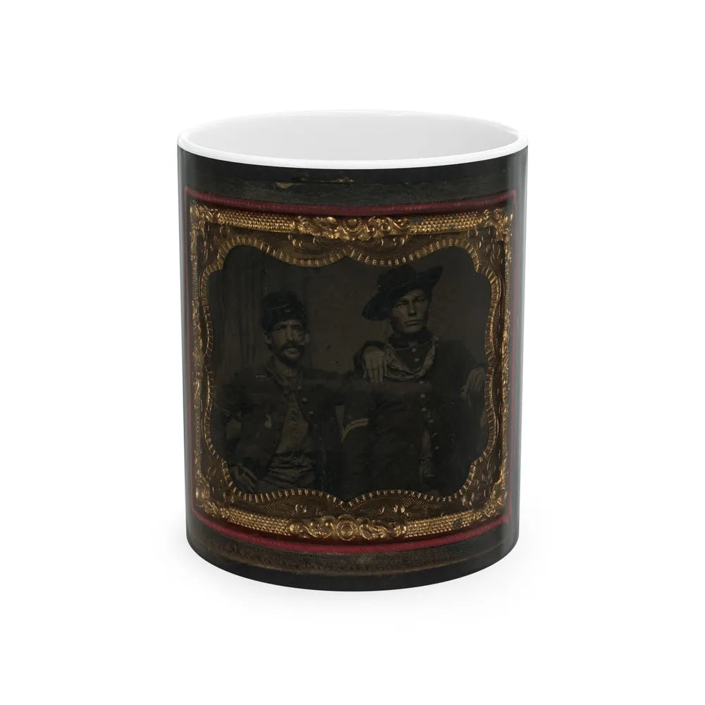 Two Unidentified Soldiers In Union Corporal's Uniforms (U.S. Civil War) White Coffee Mug-11oz-Go Mug Yourself