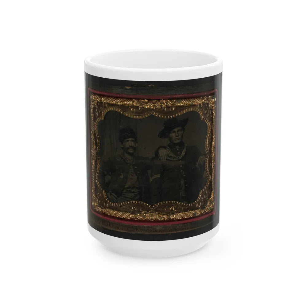 Two Unidentified Soldiers In Union Corporal's Uniforms (U.S. Civil War) White Coffee Mug-15oz-Go Mug Yourself