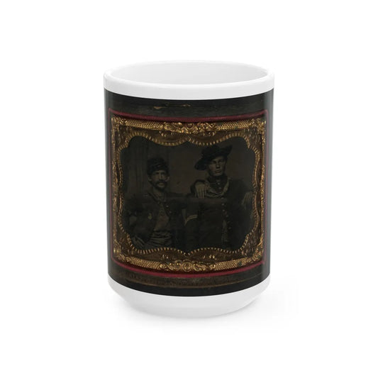 Two Unidentified Soldiers In Union Corporal's Uniforms (U.S. Civil War) White Coffee Mug-15oz-Go Mug Yourself