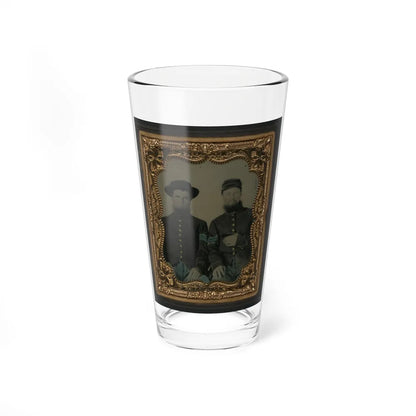 Two Unidentified Soldiers In Union Sergeants' Uniforms (U.S. Civil War) Pint Glass 16oz-16oz-Go Mug Yourself