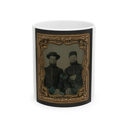 Two Unidentified Soldiers In Union Sergeants' Uniforms (U.S. Civil War) White Coffee Mug-11oz-Go Mug Yourself