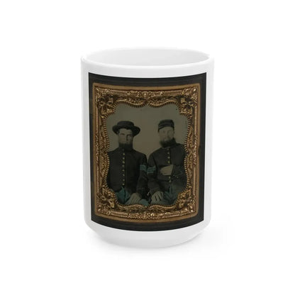 Two Unidentified Soldiers In Union Sergeants' Uniforms (U.S. Civil War) White Coffee Mug 15oz - Go Mug Yourself