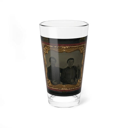 Two Unidentified Soldiers In Union Shell Jackets, Young Soldier At Right With A Cavalry Saber (U.S. Civil War) Pint Glass 16oz-16oz-Go Mug Yourself