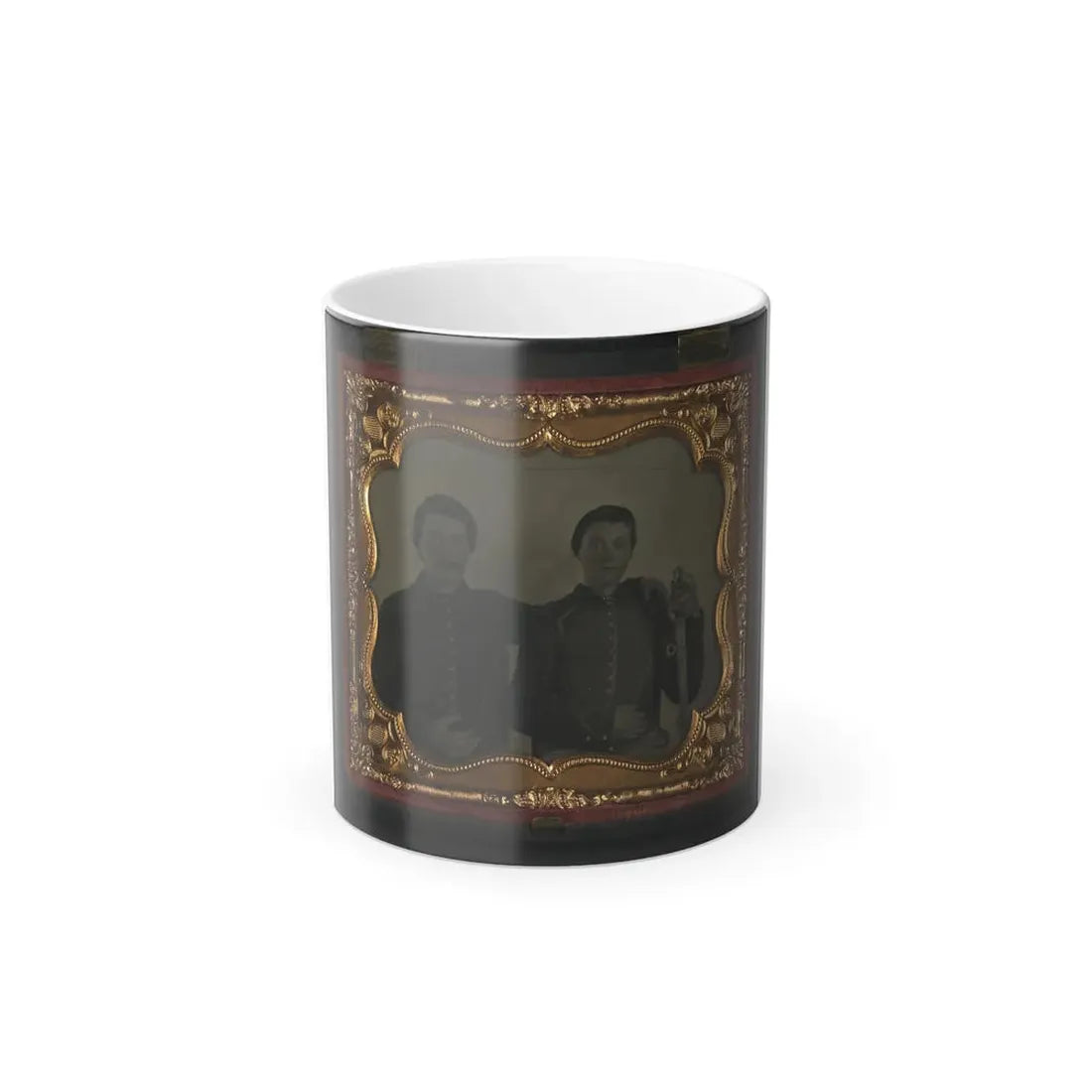 Two Unidentified Soldiers in Union Shell Jackets, Young Soldier at Right With a Cavalry Saber (U.S. Civil War) Color Changing Coffee Mug 11oz Default Title 11oz - Go Mug Yourself