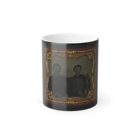 Two Unidentified Soldiers in Union Shell Jackets, Young Soldier at Right With a Cavalry Saber (U.S. Civil War) Color Changing Coffee Mug 11oz Default Title 11oz - Go Mug Yourself