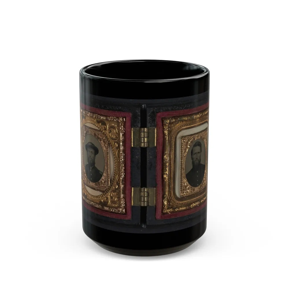 Two Unidentified Soldiers In Union Uniforms 001 (U.S. Civil War) Black Coffee Mug-15oz-Go Mug Yourself