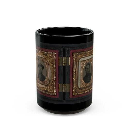 Two Unidentified Soldiers In Union Uniforms 001 (U.S. Civil War) Black Coffee Mug 15oz - Go Mug Yourself