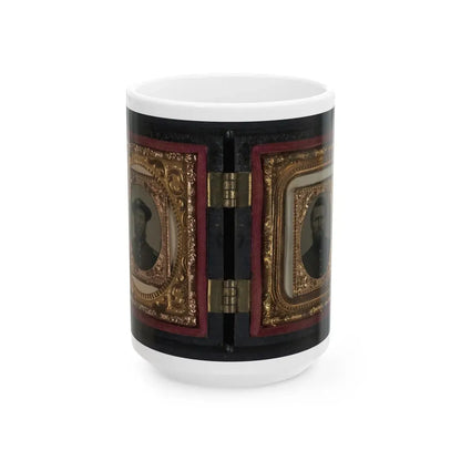 Two Unidentified Soldiers In Union Uniforms 001 (U.S. Civil War) White Coffee Mug 15oz - Go Mug Yourself