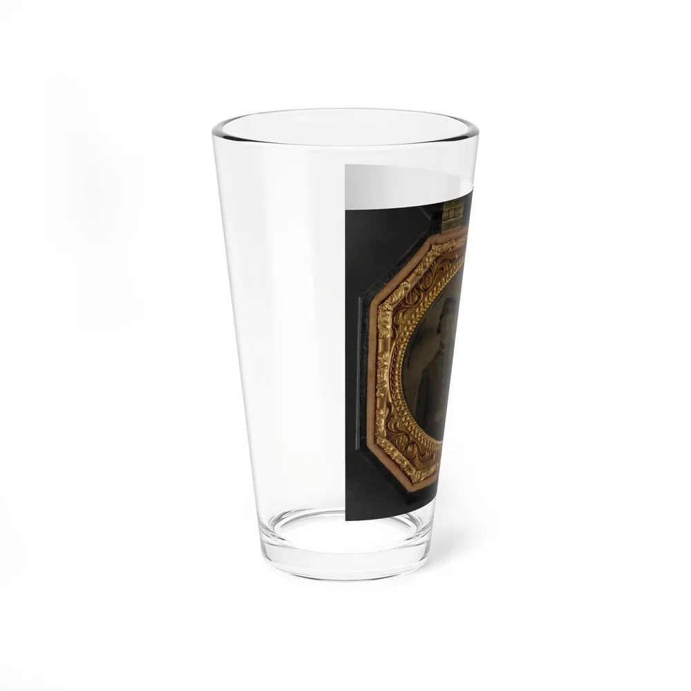 Two Unidentified Soldiers In Union Uniforms And Forage Caps With Bayoneted Muskets (U.S. Civil War) Pint Glass 16oz-Go Mug Yourself