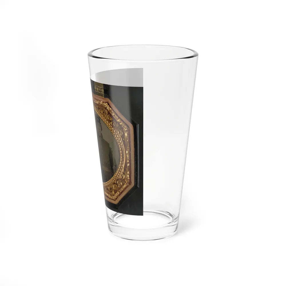 Two Unidentified Soldiers In Union Uniforms And Forage Caps With Bayoneted Muskets (U.S. Civil War) Pint Glass 16oz-Go Mug Yourself