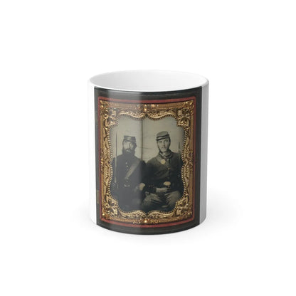 Two Unidentified Soldiers in Union Uniforms and Forage Caps With Saber and Musket (U.S. Civil War) Color Changing Coffee Mug 11oz-11oz-Go Mug Yourself
