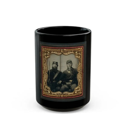 Two Unidentified Soldiers In Union Uniforms And Forage Caps With Saber And Musket (U.S. Civil War) Black Coffee Mug 15oz - Go Mug Yourself