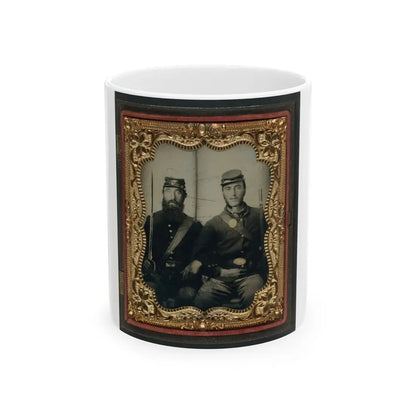 Two Unidentified Soldiers In Union Uniforms And Forage Caps With Saber And Musket (U.S. Civil War) White Coffee Mug 11oz - Go Mug Yourself