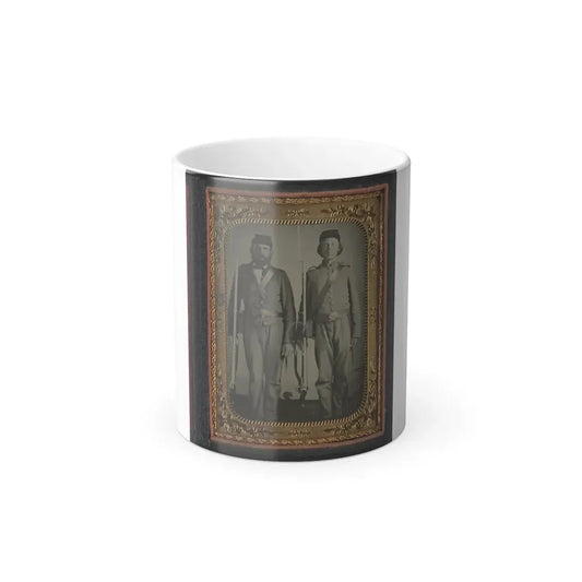 Two Unidentified Soldiers in Union Uniforms and Ohio Volunteer Belt Buckles With Bayoneted Muskets (U.S. Civil War) Color Changing Coffee Mug 11oz Default Title 11oz - Go Mug Yourself