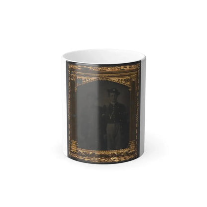 Two Unidentified Soldiers in Union Uniforms and Slouch Hats in Front of Painted Backdrop (U.S. Civil War) Color Changing Coffee Mug 11oz Default Title 11oz - Go Mug Yourself