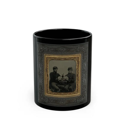 Two Unidentified Soldiers In Union Uniforms Drinking Whiskey And Playing Cards (U.S. Civil War) Black Coffee Mug 11oz - Go Mug Yourself