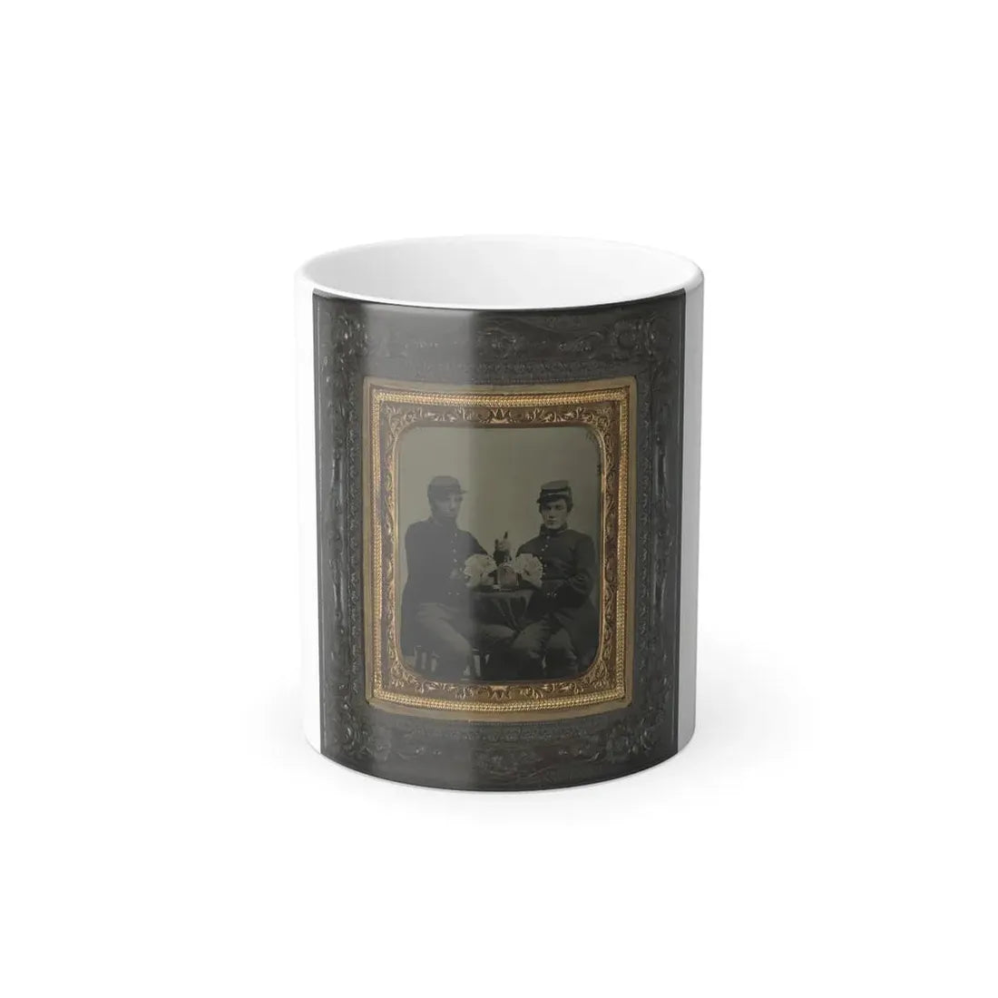 Two Unidentified Soldiers in Union Uniforms Drinking Whiskey and Playing Cards (U.S. Civil War) Color Changing Coffee Mug 11oz Default Title 11oz - Go Mug Yourself