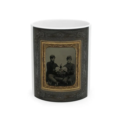 Two Unidentified Soldiers In Union Uniforms Drinking Whiskey And Playing Cards (U.S. Civil War) White Coffee Mug 11oz - Go Mug Yourself