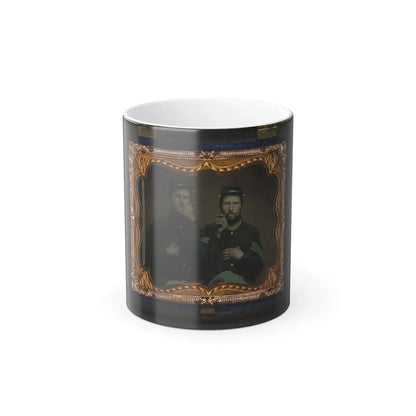 Two Unidentified Soldiers in Union Uniforms Holding Cigars in Each Others' Mouths (U.S. Civil War) Color Changing Coffee Mug 11oz Default Title 11oz - Go Mug Yourself