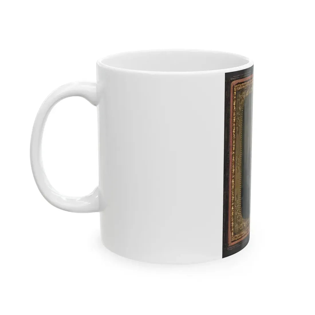 Two Unidentified Soldiers In Union Uniforms In Front Of Painted Backdrop Showing Trees (U.S. Civil War) White Coffee Mug - Go Mug Yourself