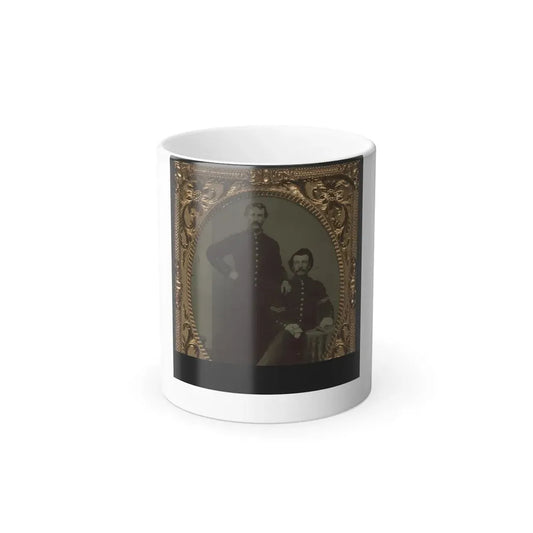 Two Unidentified Soldiers in Union Uniforms, One in Corporal's Uniform and Dress Gloves (U.S. Civil War) Color Changing Coffee Mug 11oz Default Title 11oz - Go Mug Yourself