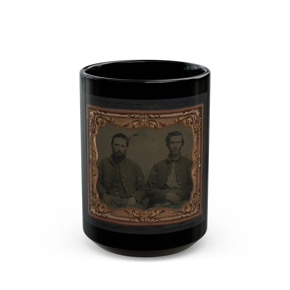 Two Unidentified Soldiers In Union Uniforms (U.S. Civil War) Black Coffee Mug-15oz-Go Mug Yourself