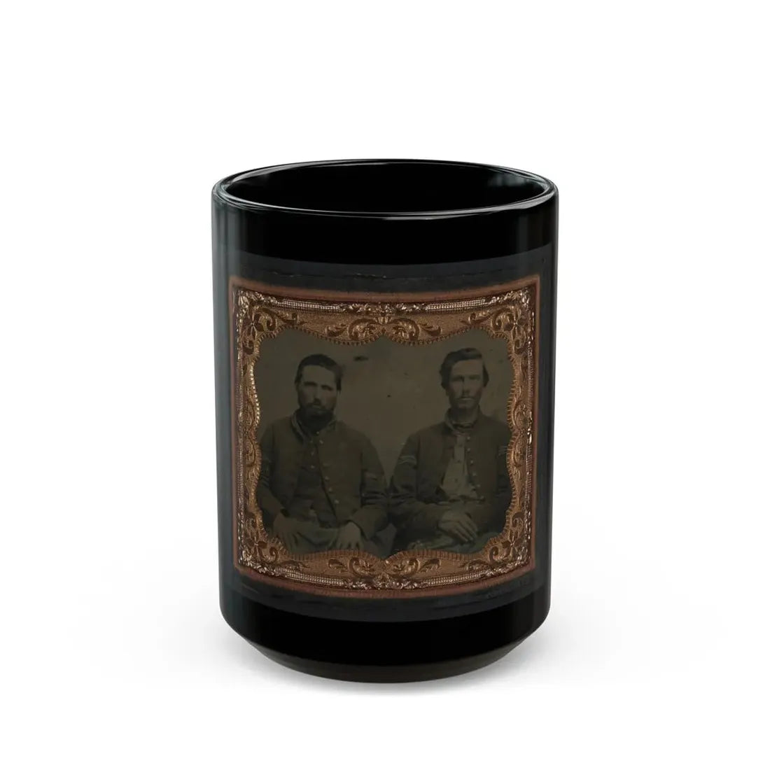 Two Unidentified Soldiers In Union Uniforms (U.S. Civil War) Black Coffee Mug 15oz - Go Mug Yourself