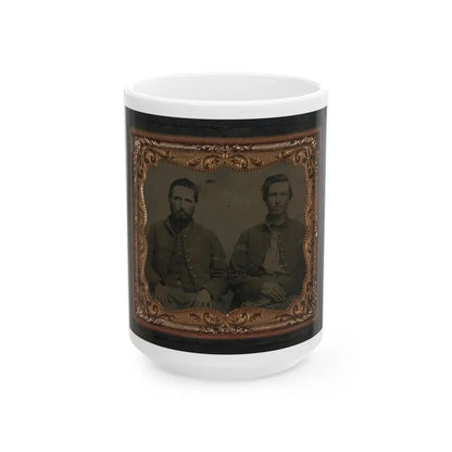 Two Unidentified Soldiers In Union Uniforms (U.S. Civil War) White Coffee Mug 15oz - Go Mug Yourself