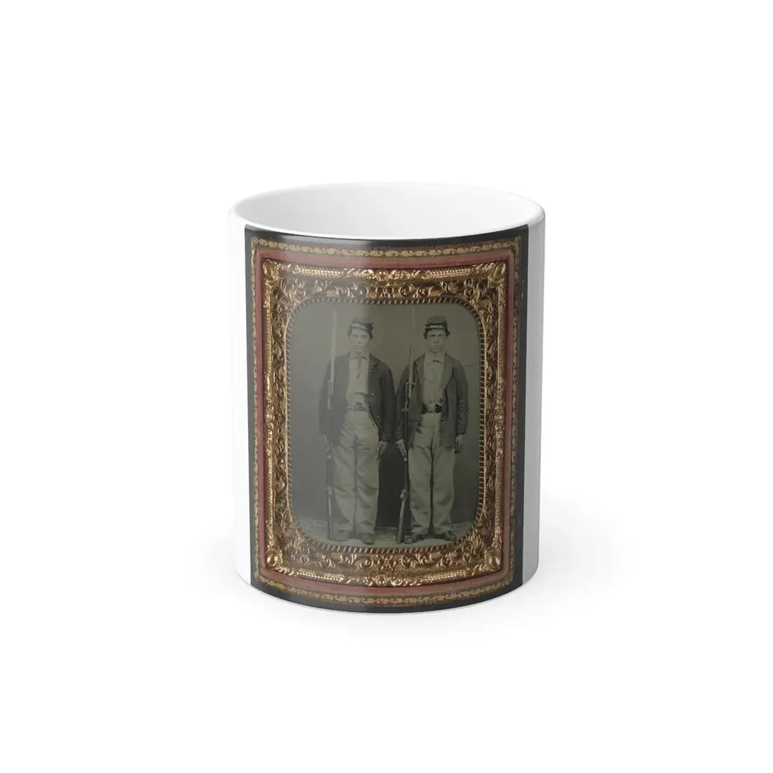 Two Unidentified Soldiers in Union Uniforms With Bayoneted Muskets and Pistols (U.S. Civil War) Color Changing Coffee Mug 11oz Default Title 11oz - Go Mug Yourself