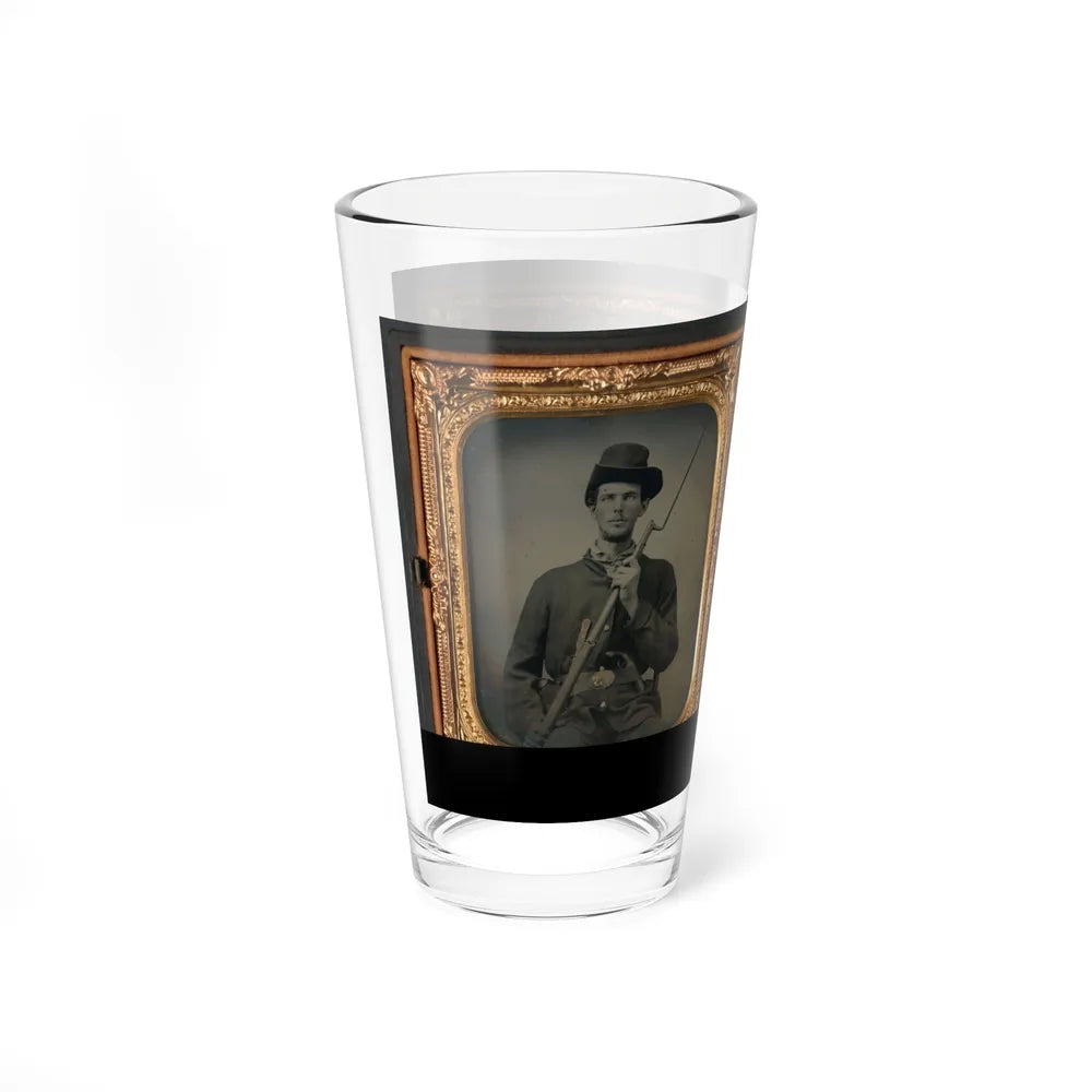 Two Unidentified Soldiers In Union Uniforms With Bayoneted Muskets (U.S. Civil War) Pint Glass 16oz-Go Mug Yourself