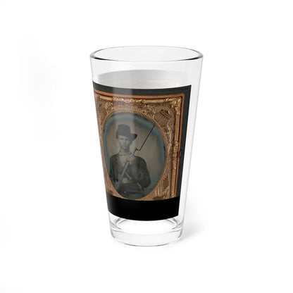 Two Unidentified Soldiers In Union Uniforms With Bayoneted Muskets (U.S. Civil War) Pint Glass 16oz-Go Mug Yourself