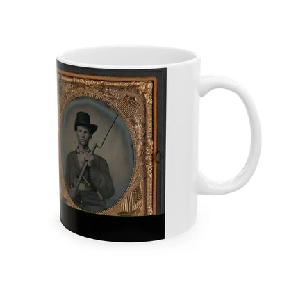 Two Unidentified Soldiers In Union Uniforms With Bayoneted Muskets (U.S. Civil War) White Coffee Mug-Go Mug Yourself