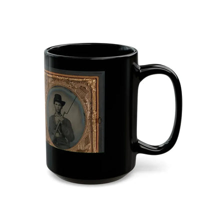 Two Unidentified Soldiers In Union Uniforms With Bayoneted Muskets (U.S. Civil War) Black Coffee Mug - Go Mug Yourself