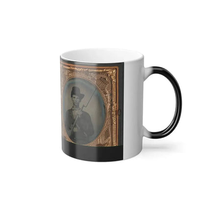 Two Unidentified Soldiers in Union Uniforms With Bayoneted Muskets (U.S. Civil War) Color Changing Coffee Mug 11oz - Go Mug Yourself