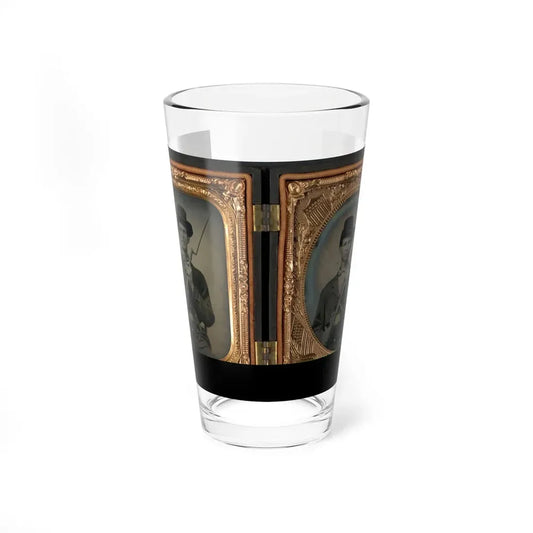 Two Unidentified Soldiers In Union Uniforms With Bayoneted Muskets (U.S. Civil War) Pint Glass 16oz 16oz - Go Mug Yourself
