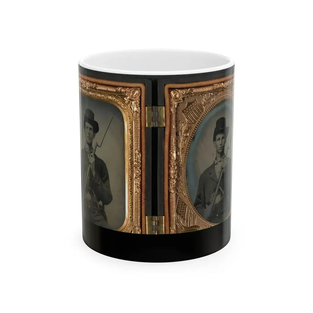 Two Unidentified Soldiers In Union Uniforms With Bayoneted Muskets (U.S. Civil War) White Coffee Mug 11oz - Go Mug Yourself