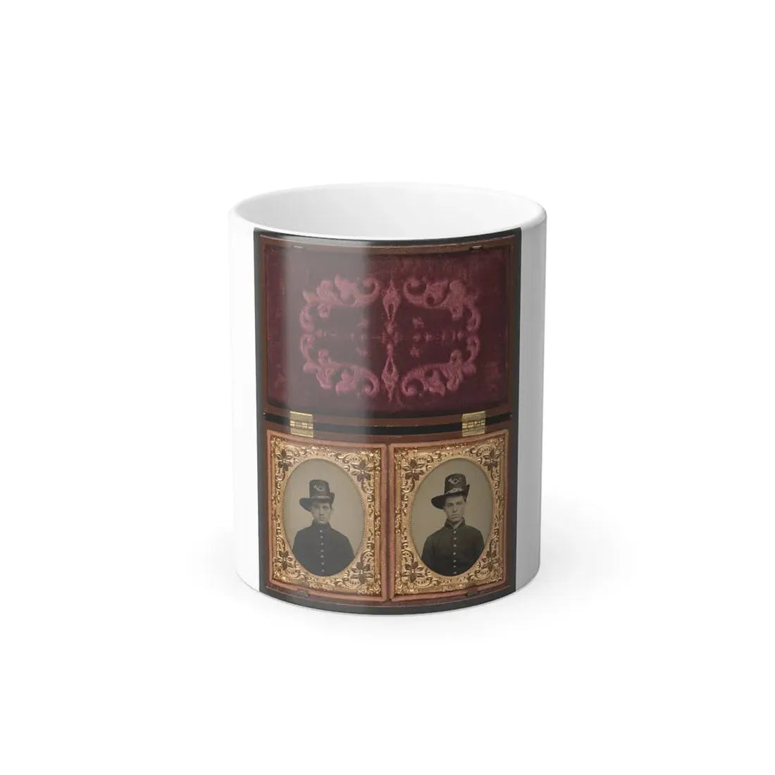 Two Unidentified Soldiers in Union Uniforms With Hardee Hats Bearing Infantry Insignia (U.S. Civil War) Color Changing Coffee Mug 11oz Default Title 11oz - Go Mug Yourself