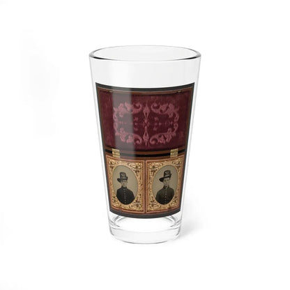 Two Unidentified Soldiers In Union Uniforms With Hardee Hats Bearing Infantry Insignia (U.S. Civil War) Pint Glass 16oz 16oz - Go Mug Yourself