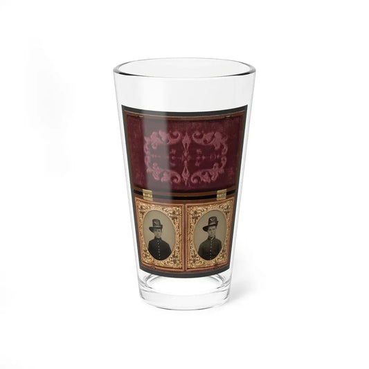 Two Unidentified Soldiers In Union Uniforms With Hardee Hats Bearing Infantry Insignia (U.S. Civil War) Pint Glass 16oz 16oz - Go Mug Yourself