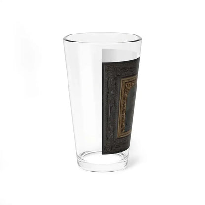Two Unidentified Soldiers In Union Uniforms With Linked Arms; One Holding Bugle (U.S. Civil War) Pint Glass 16oz - Go Mug Yourself